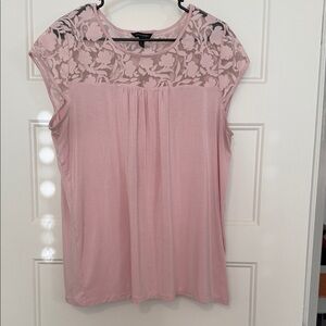 Banana Republic Factory Light Pink Lace Top